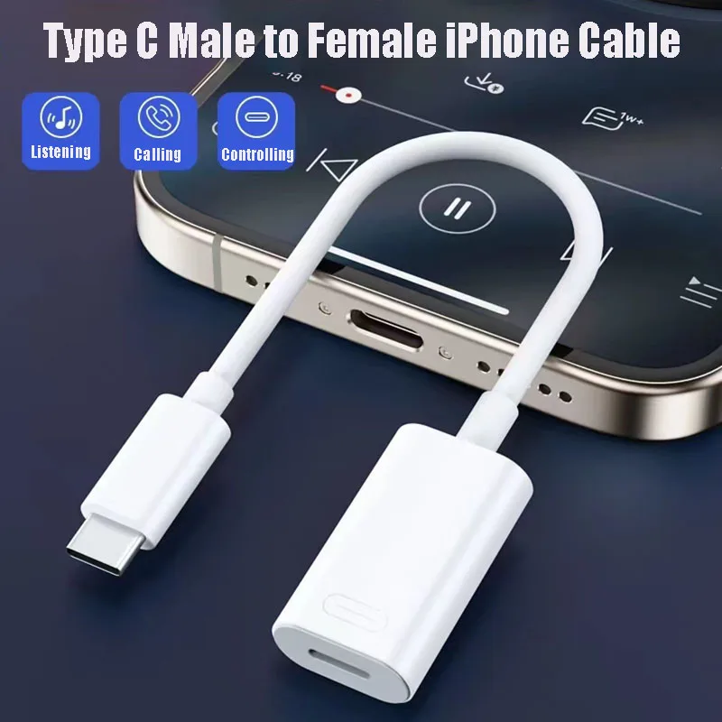 Wired Earphone Lightning - Konverter Earphone Tipe C ke iOS,