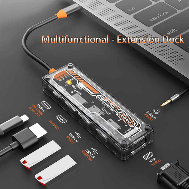 Usb Hub Type C - Hub USB-C 6-in-1 untuk MacBook Pro/Air