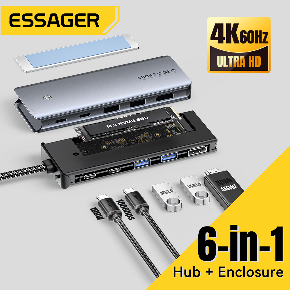 Essager USB C Hub, dengan M.2  - Usb Hub Type C ulasan dan harga